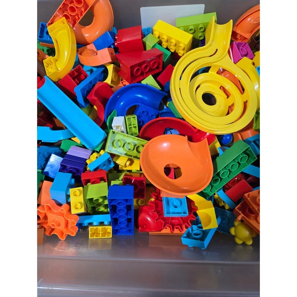 7lb Bulk Marble Run Building Blocks Set Slides Funnels Tubes Large Blocks Lot